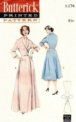 5374 1950 UNCUT WRAPAROUND EZ HOUSECOAT 2 LENGTHS PATTERN 18 36